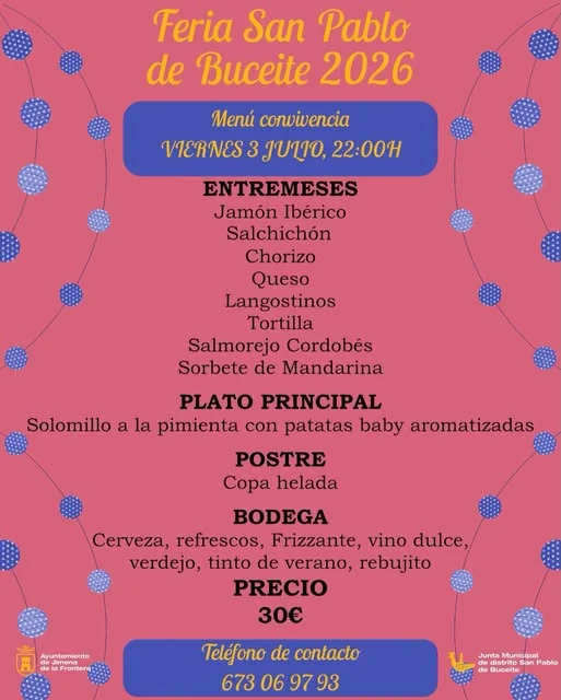 CENA POPULAR DE LA FERIA DE SAN PABLO DE BUCEITE 2026