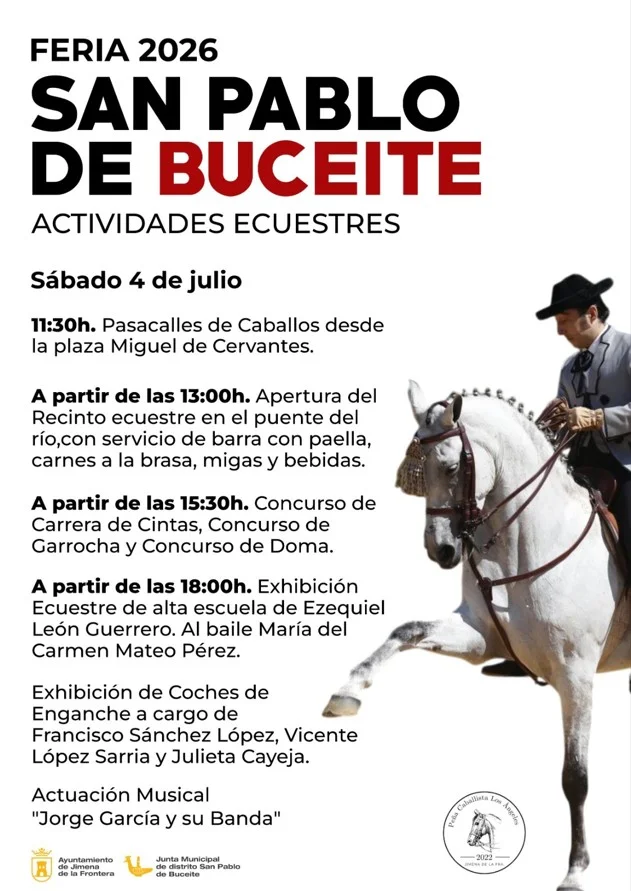 La tradición ecuestre será protagonista en la Feria de San Pablo de Buceite 2026