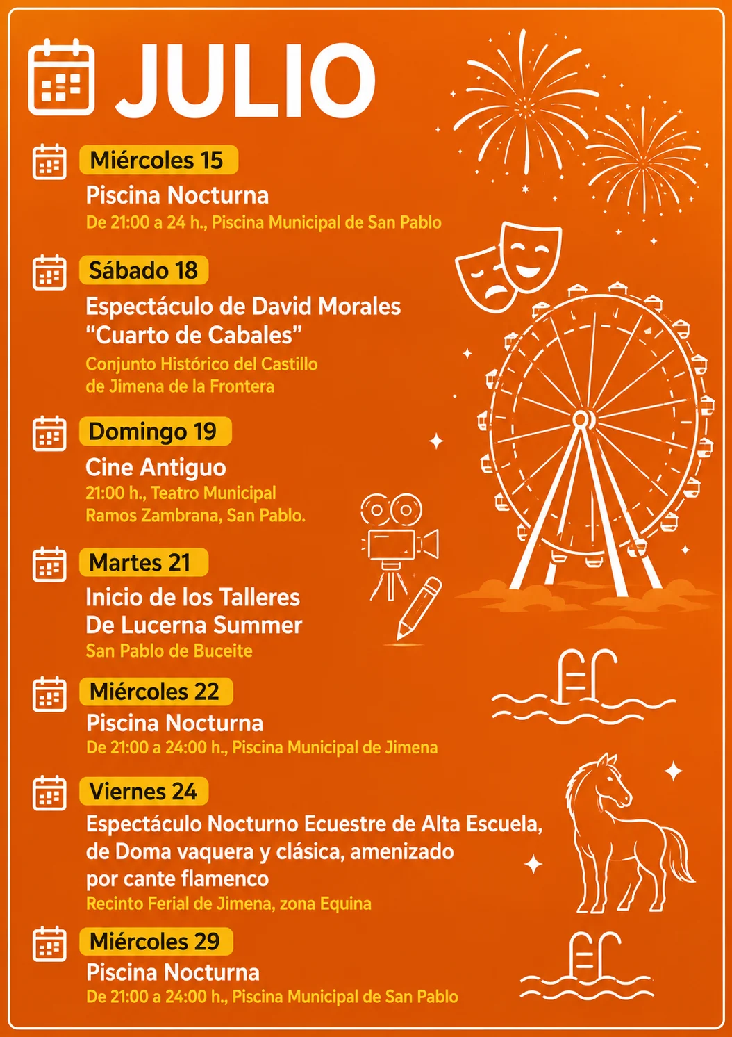 El Ayuntamiento de Jimena de la Frontera presenta la Agenda de Verano 2026